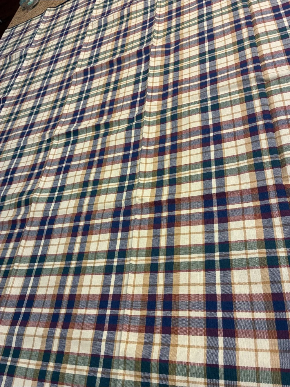 Longaberger Woven Traditions Plaid Fabric Square SMELLS MUSTY
